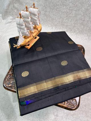 PURE KANCHIPURAM SAREES WITH SMALL BORDER