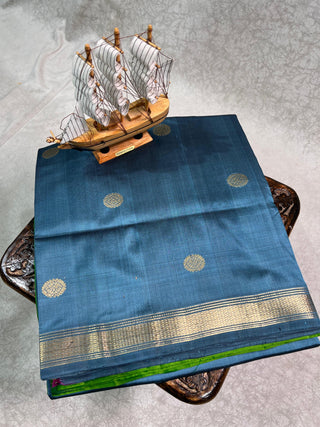 PURE KANCHIPURAM SAREES WITH SMALL BORDER