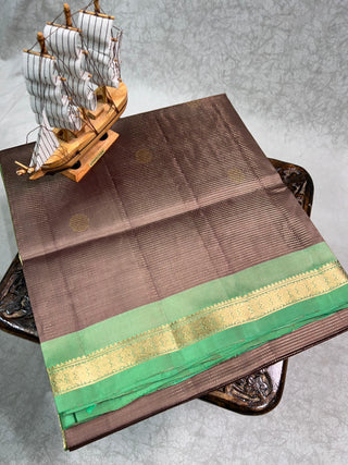 PURE KANCHIPURAM SAREES WITH SMALL BORDER