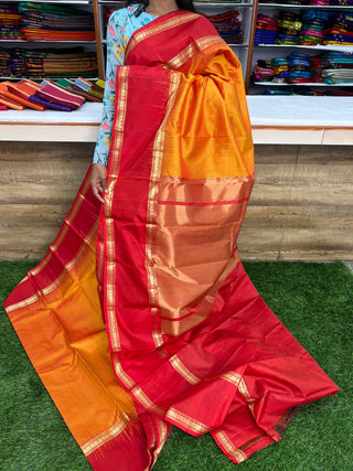 PURE KANCHIPURAM SAREES WITH GAP BORDER