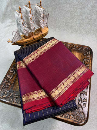 PURE KANCHIPURAM SAREES WITH GAP BORDER