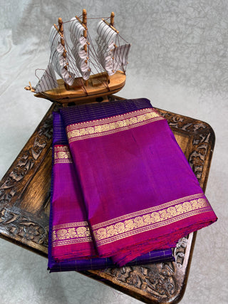 PURE KANCHIPURAM SAREES WITH GAP BORDER