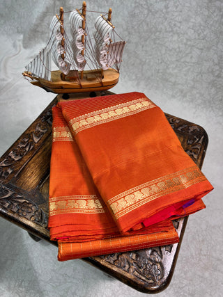 PURE KANCHIPURAM SAREES WITH GAP BORDER