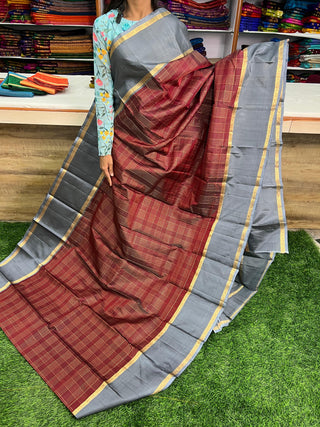 PURE KANCHIPURAM SAREES WITH GAP BORDER