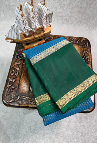 PURE KANCHIPURAM SAREES WITH GAP BORDER