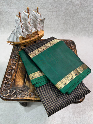 PURE KANCHIPURAM SAREES WITH GAP BORDER