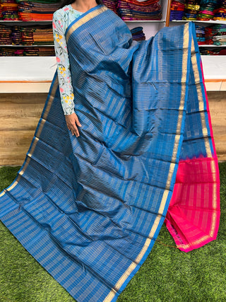 PURE KANCHIPURAM SAREES WITH SMALL BORDER