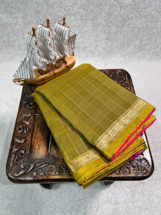 PURE KANCHIPURAM SAREES WITH SMALL BORDER