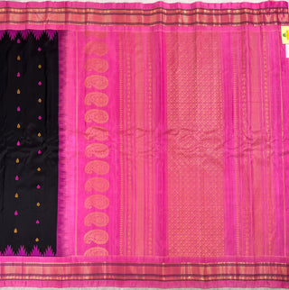 GADWAL PURE SILK HANDLOOM SAREE WITH KUTTU TEMPLE BORDER