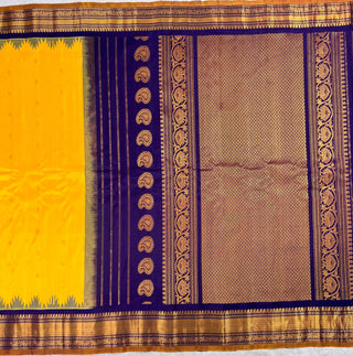 GADWAL PURE SILK HANDLOOM SAREE WITH KUTTU TEMPLE BORDER