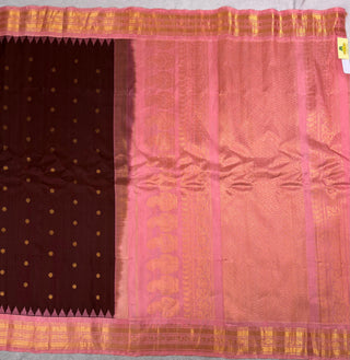 GADWAL PURE SILK HANDLOOM SAREE WITH KUTTU TEMPLE BORDER