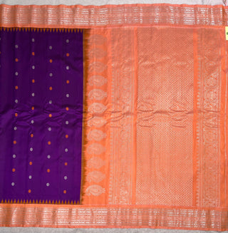 GADWAL PURE SILK HANDLOOM SAREE WITH KUTTU TEMPLE BORDER