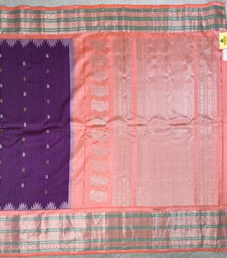 GADWAL PURE SILK HANDLOOM SAREE WITH KUTTU TEMPLE BORDER