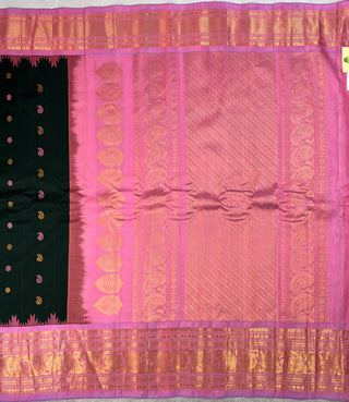 GADWAL PURE SILK HANDLOOM SAREE WITH KUTTU TEMPLE BORDER