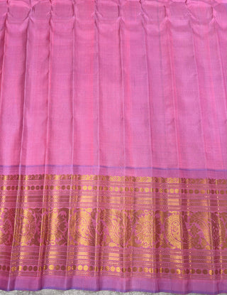 GADWAL PURE SILK HANDLOOM SAREE WITH KUTTU TEMPLE BORDER