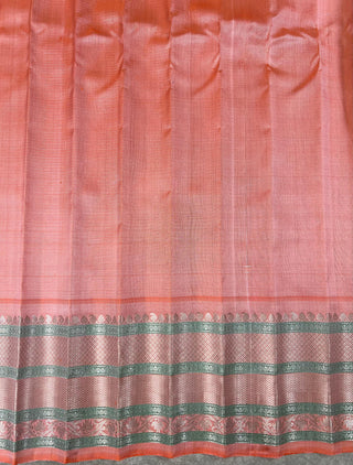 GADWAL PURE SILK HANDLOOM SAREE WITH KUTTU TEMPLE BORDER