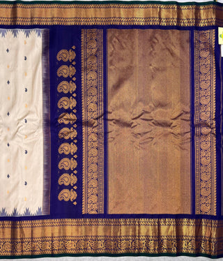 GADWAL PURE SILK HANDLOOM SAREE WITH KUTTU TEMPLE BORDER