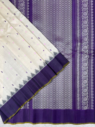 GADWAL PURE SILK HANDLOOM SAREE WITH KUTTU TEMPLE BORDER