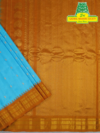 GADWAL PURE SILK HANDLOOM SAREE WITH KUTTU TEMPLE BORDER