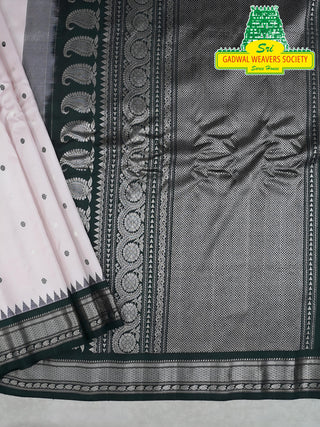 GADWAL PURE SILK HANDLOOM SAREE WITH KUTTU TEMPLE BORDER