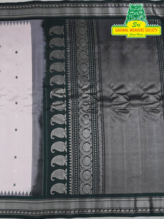 GADWAL PURE SILK HANDLOOM SAREE WITH KUTTU TEMPLE BORDER