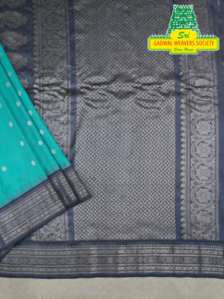 GADWAL PURE SILK HANDLOOM SAREE WITH KUTTU TEMPLE BORDER