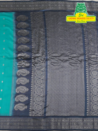 GADWAL PURE SILK HANDLOOM SAREE WITH KUTTU TEMPLE BORDER