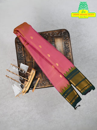 GADWAL PURE SILK HANDLOOM SAREE WITH KUTTU TEMPLE BORDER