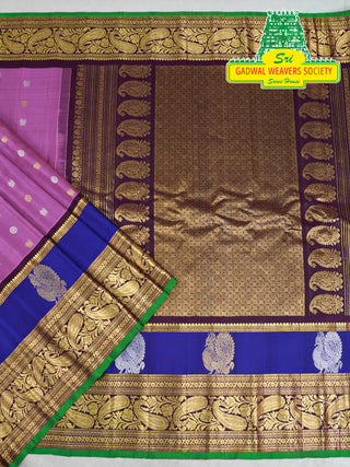 GADWAL PURE SILK HANDLOOM SAREE WITH GAP BORDER