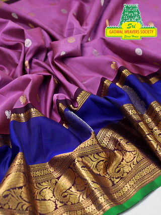 GADWAL PURE SILK HANDLOOM SAREE WITH GAP BORDER