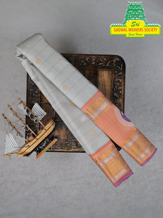 GADWAL PURE SILK HANDLOOM SAREE WITH GAP BORDER