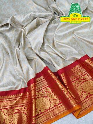 GADWAL PURE SILK HANDLOOM SAREE WITH GAP BORDER