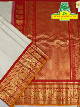 GADWAL PURE SILK HANDLOOM SAREE WITH GAP BORDER