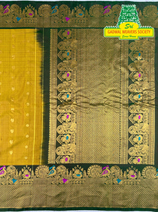 GADWAL PURE SILK HANDLOOM SAREE WITH MAHARANI MEENAKARI BORDER