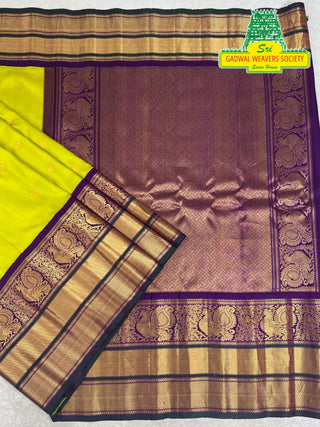 GADWAL PURE SILK HANDLOOM SAREE KANCHI BORDER