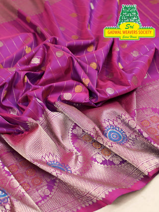 GADWAL PURE SILK HANDLOOM SAREE WITH MAHARANI MEENAKARI BORDER