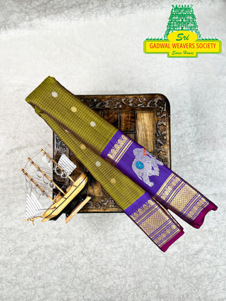 GADWAL PURE SILK HANDLOOM SAREE WITH GAP BORDER