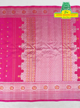 GADWAL PURE SILK HANDLOOM SAREE WITH MAHARANI MEENAKARI BORDER