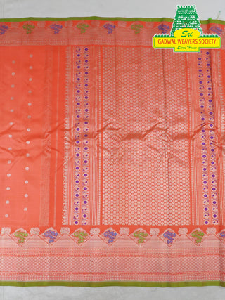 GADWAL PURE SILK HANDLOOM SAREE WITH MAHARANI MEENAKARI BORDER