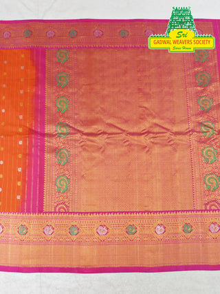 GADWAL PURE SILK HANDLOOM SAREE WITH MAHARANI MEENAKARI BORDER