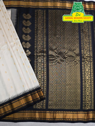 GADWAL PURE SILK HANDLOOM SAREE WITH KUTTU TEMPLE BORDER