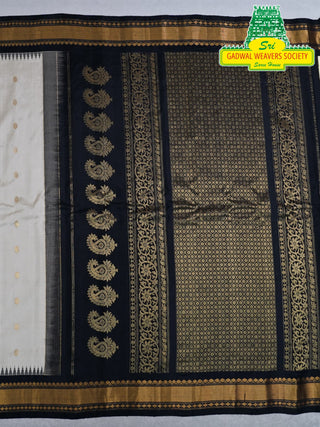 GADWAL PURE SILK HANDLOOM SAREE WITH KUTTU TEMPLE BORDER