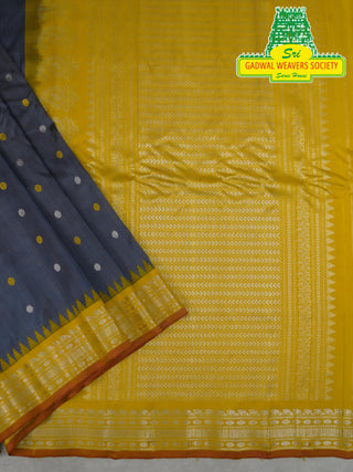 GADWAL PURE SILK HANDLOOM SAREE WITH KUTTU TEMPLE BORDER