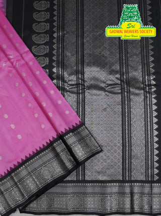 GADWAL PURE SILK HANDLOOM SAREE WITH KUTTU TEMPLE BORDER