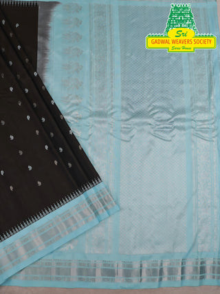 GADWAL PURE SILK HANDLOOM SAREE WITH KUTTU TEMPLE BORDER