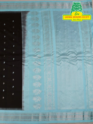 GADWAL PURE SILK HANDLOOM SAREE WITH KUTTU TEMPLE BORDER