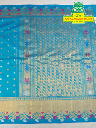 GADWAL PURE SILK HANDLOOM SAREE WITH MAHARANI MEENAKARI BORDER