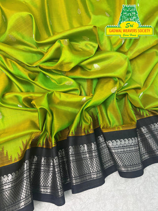 GADWAL PURE SILK HANDLOOM SAREE WITH KUTTU TEMPLE BORDER