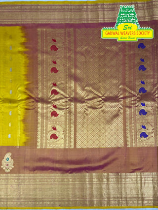 GADWAL PURE SILK HANDLOOM SAREE WITH GAP BORDER