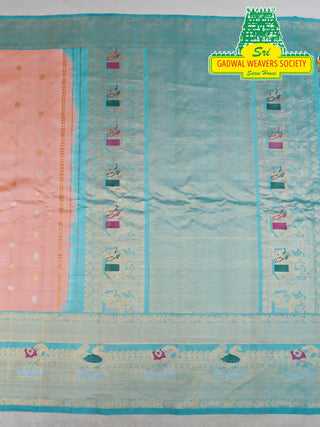 GADWAL PURE SILK HANDLOOM SAREE WITH MAHARANI MEENAKARI BORDER